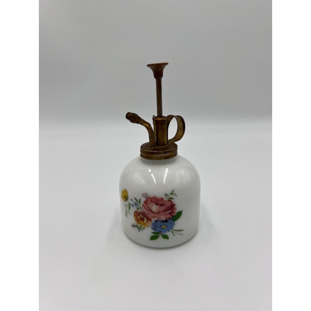 Vintage Floral Brass & Ceramic Plant Mister Tawain